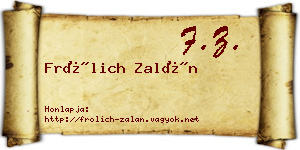 Frölich Zalán névjegykártya